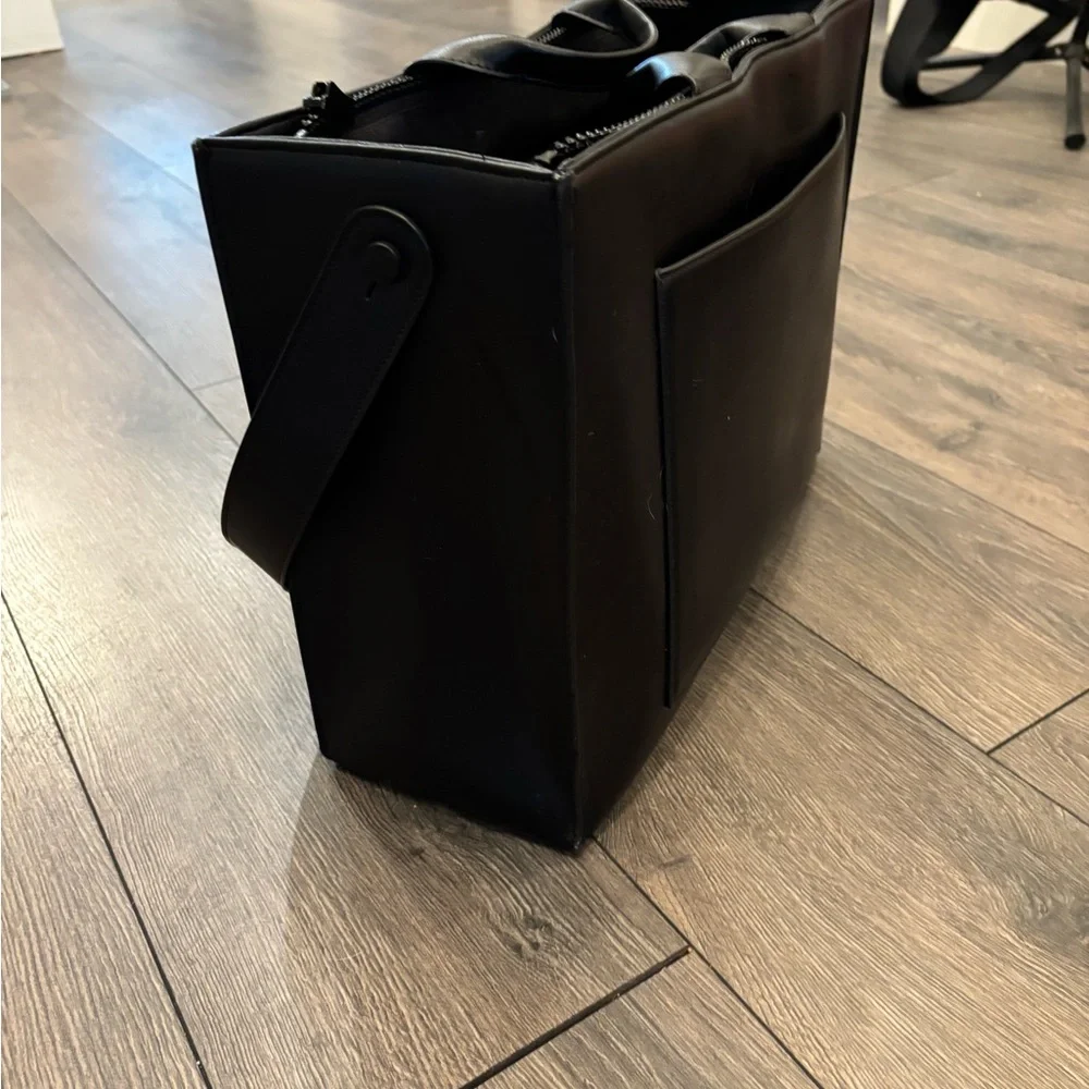 Dagne Dover Black Leather Tote